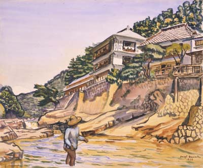 赤城泰舒　温泉場風景（飯坂）