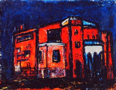 松本竣介　赤い建物