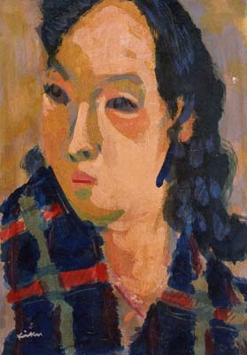 渡辺菊二　肩掛けの女