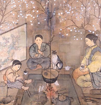 酒井三良　雪に埋もれつつ正月はゆく（下絵）