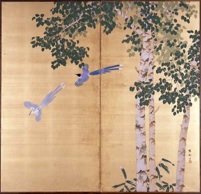 勝田焦琴　花鳥屏風