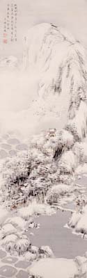 湯田玉水　北風吹雪