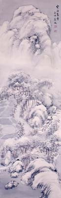 湯田玉水　寒村暮雪