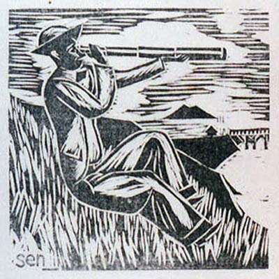 前川千帆　野外小品10-望遠鏡